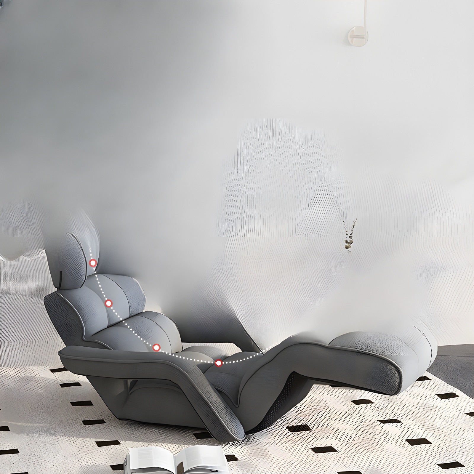 King 9 Recliner showing three-point adjustable system