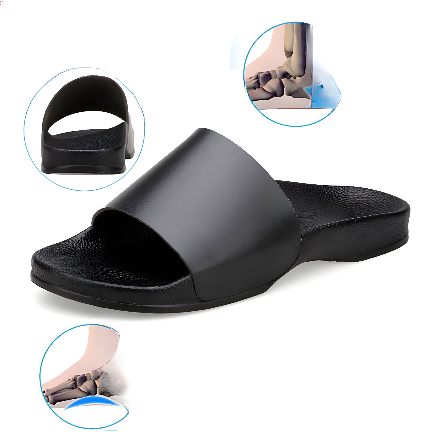 Anatomical diagram showing arch support and foot alignment