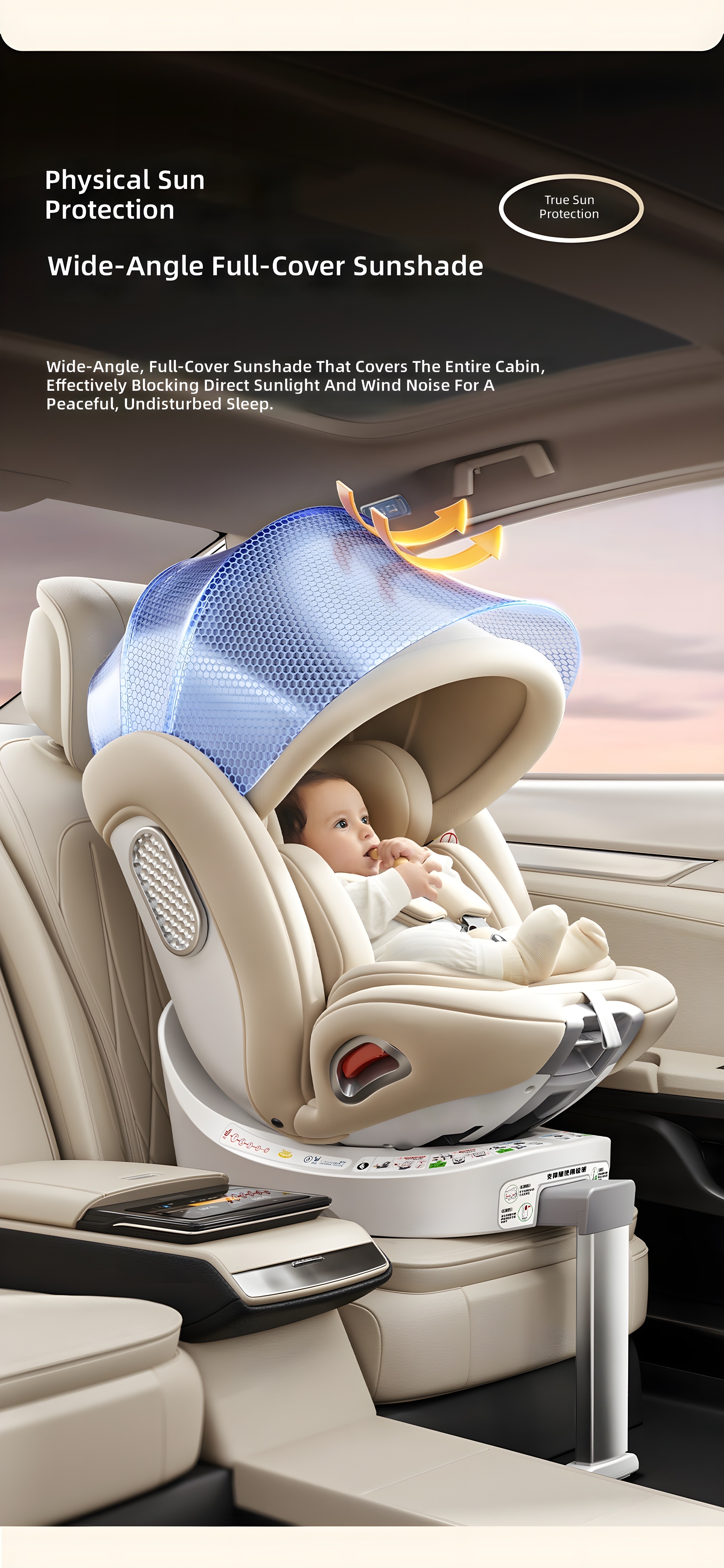 Physical Sun Protection: Wide-Angle Full-Cover Sunshade in Use