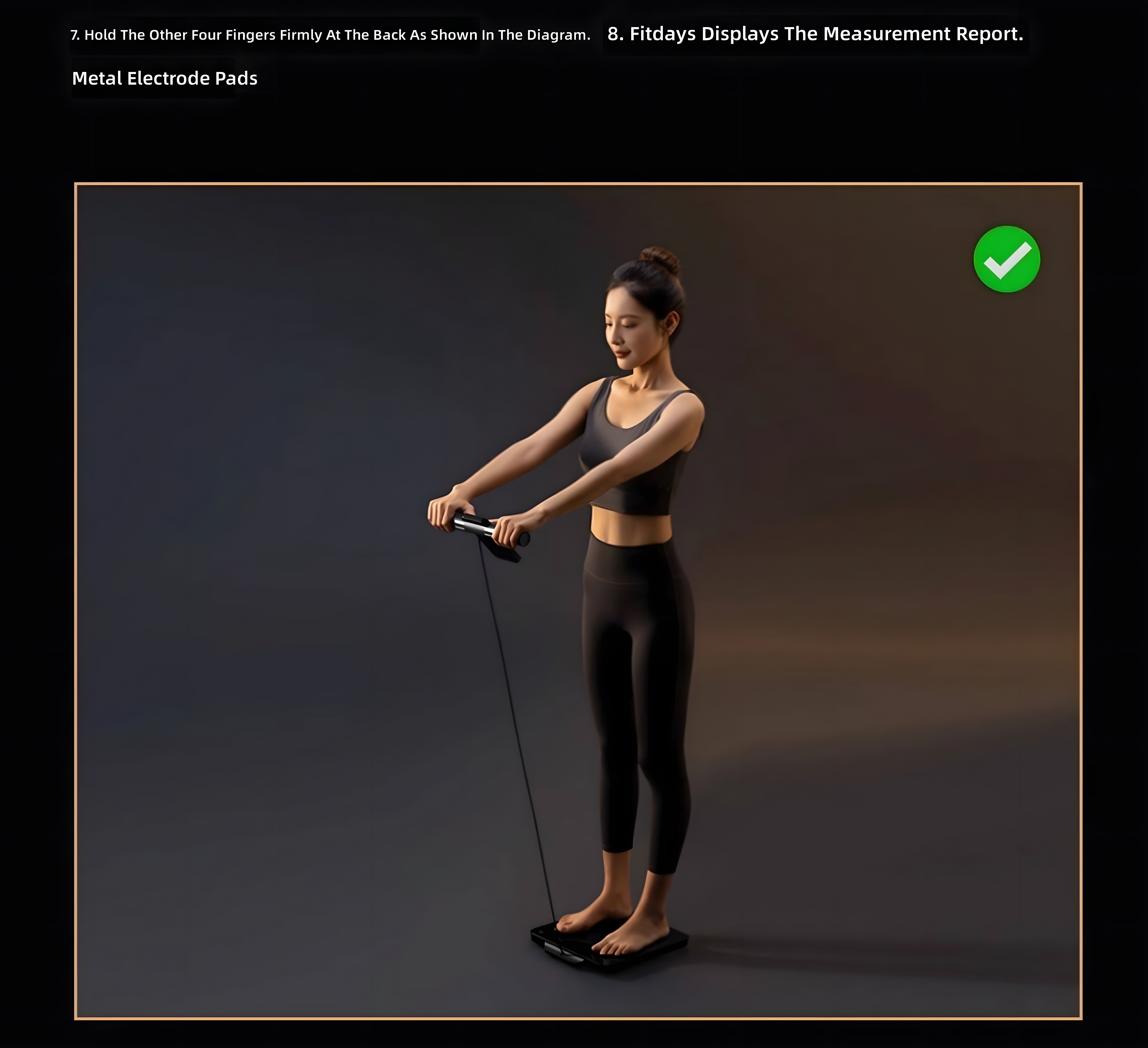 User holding handle correctly with checkmark confirmation