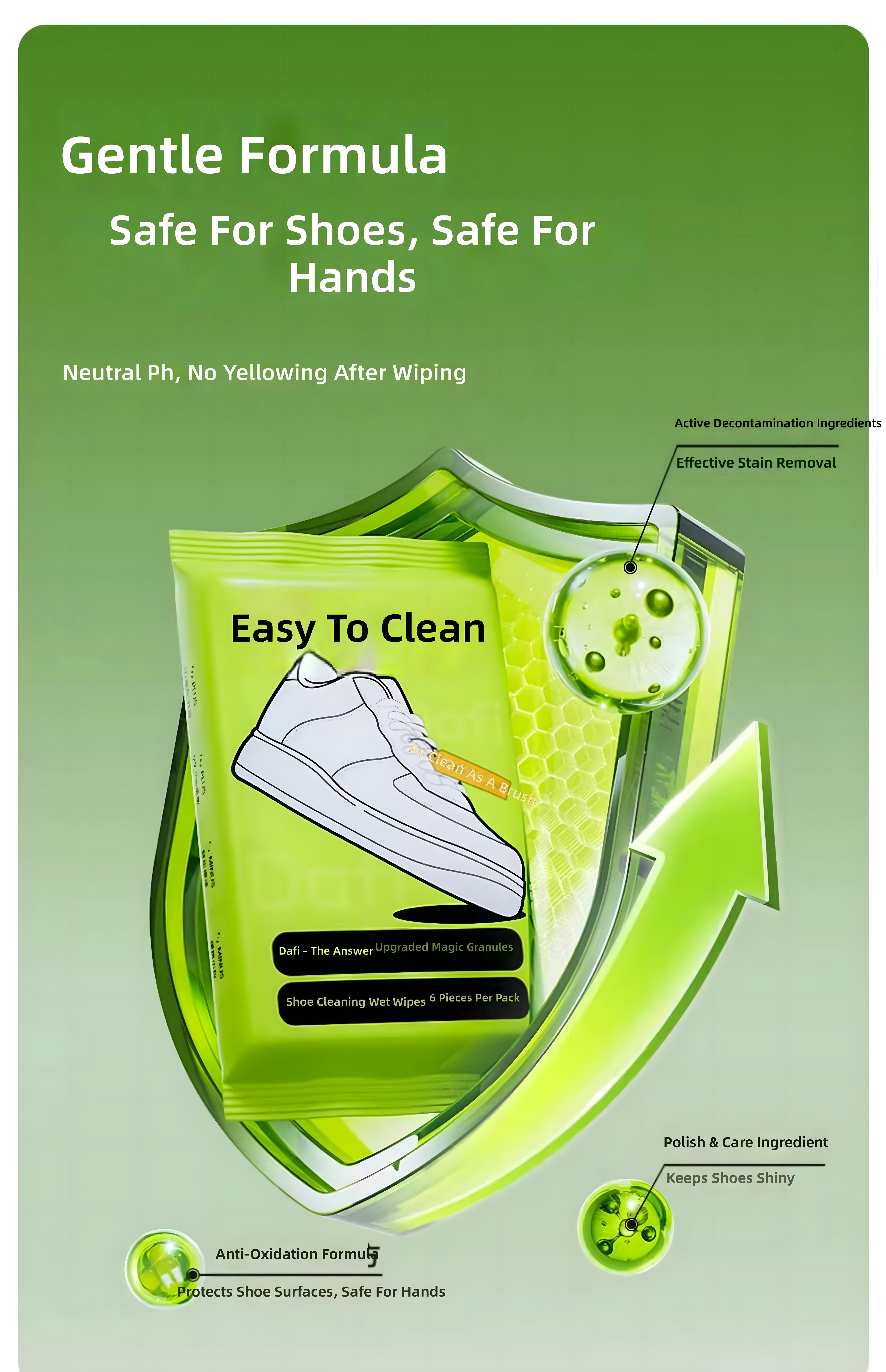 Gentle Formula – Safe For Shoes, Safe For Hands